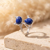 Bague Ajustable "Chat" en Lapis Lazuli - - L'Arbre des Chakras