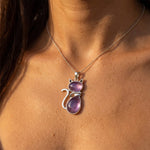 Pendentif Chat en Pierre Naturelle - - L'Arbre des Chakras