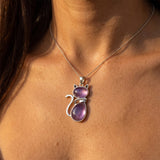 Pendentif Chat en Pierre Naturelle - - L'Arbre des Chakras