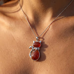 Pendentif Chat en Pierre Naturelle - - L'Arbre des Chakras