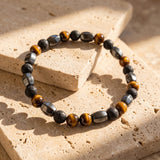 Bracelet Triple Protection en Pierre de Lave, Oeil de Tigre & Hématite - - L'Arbre des Chakras