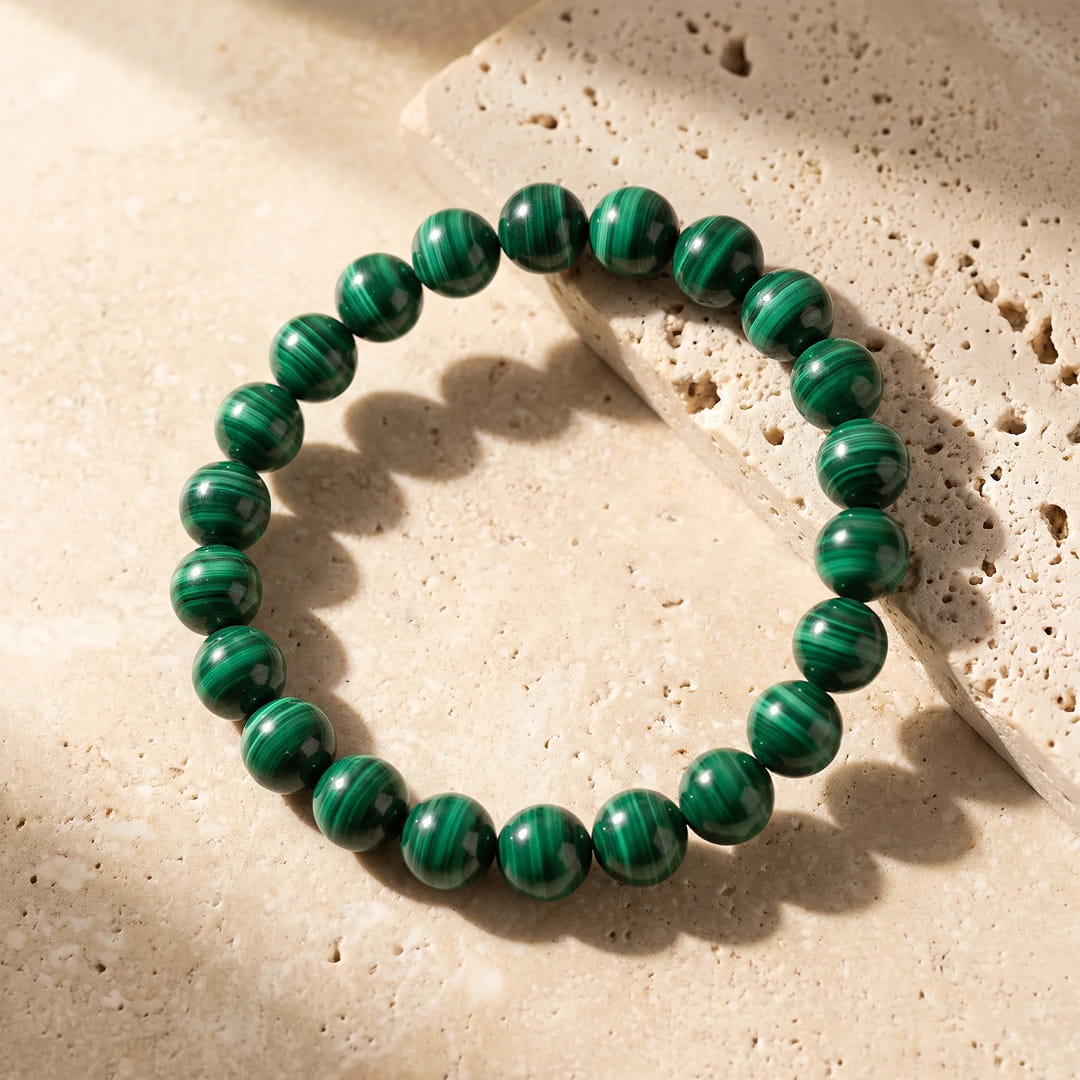 Bracelet "Renouveau" en Malachite - - L'Arbre des Chakras