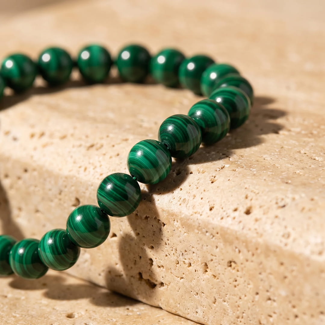 Bracelet "Renouveau" en Malachite - - L'Arbre des Chakras
