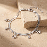 Bracelet "Trèfle Enchanté" - Couleur Or / Argent - Argentée - L'Arbre des Chakras