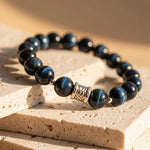 Bracelet "Veilleur Bleu" en Œil de Faucon
