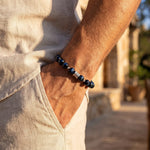 Bracelet "Veilleur Bleu" en Œil de Faucon