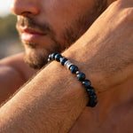 Bracelet "Veilleur Bleu" en Œil de Faucon