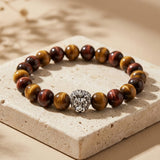 Bracelet "Instinct Royal" en Œil de Tigre & Œil de Taureau