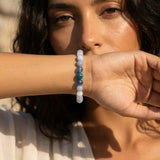 Bracelet "Rêve d’Atlantide" en Apatite, Kyanite, Calcédoine & Pierre de Lune