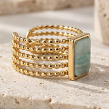 Bague Ajustable "Azélia" en Amazonite