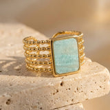 Bague Ajustable "Azélia" en Amazonite