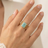 Bague Ajustable "Azélia" en Amazonite