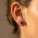 Boucles d'Oreilles "Coeur Passion" en Grenat