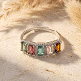 Bague Ajustable "Isaline" en Tourmaline Multicolore