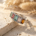 Bague Ajustable "Isaline" en Tourmaline Multicolore