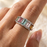 Bague Ajustable "Isaline" en Tourmaline Multicolore
