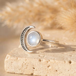 Bague Ajustable "Séléné" en Pierre de Lune