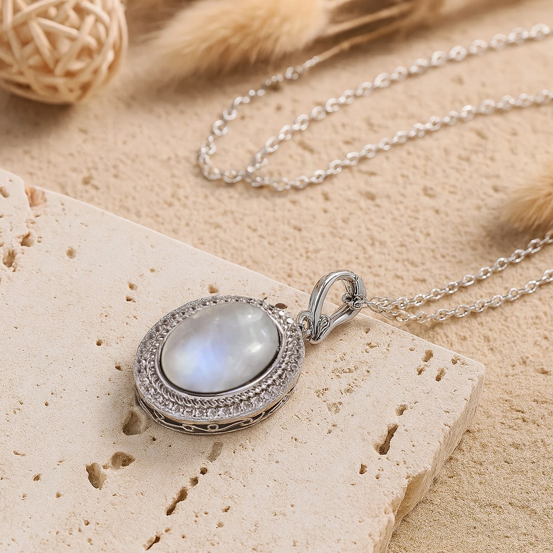 Pendentif "Douceur d’Âme" en Pierre de Lune - - L'Arbre des Chakras