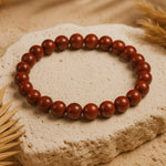Bracelet "Énergie Vitale" en Jaspe Rouge - - L'Arbre des Chakras