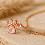 Pendentif "Patte d’Amour" en Quartz Rose - - L'Arbre des Chakras