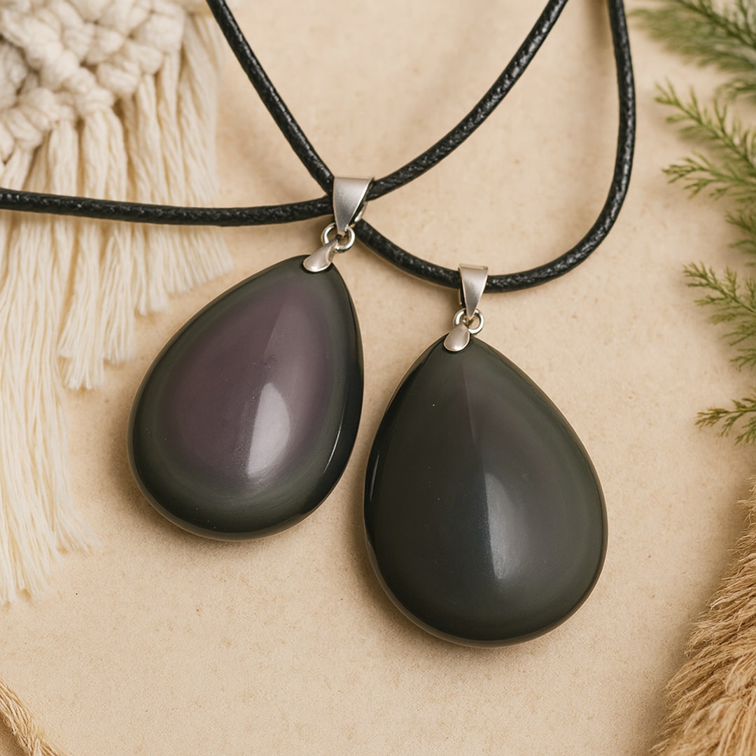 Pendentif en Obsidienne Oeil Céleste - - L'Arbre des Chakras