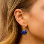 Boucles d'Oreilles Pendantes Demi-Lune "Équilibre Intérieur" en Pierre Naturelle - - L'Arbre des Chakras