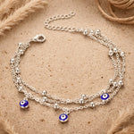 Bracelet de Cheville Oeil Bleu - Argentée - L'Arbre des Chakras