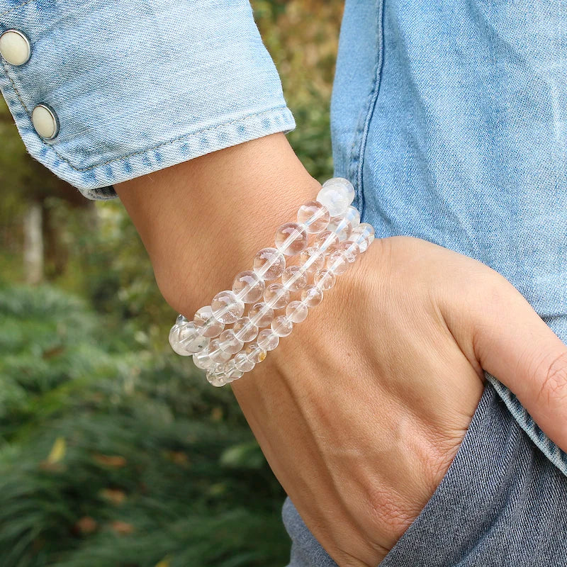 Bracelet "Harmonie Pure" en Cristal de Roche -  - L'Arbre des Chakras