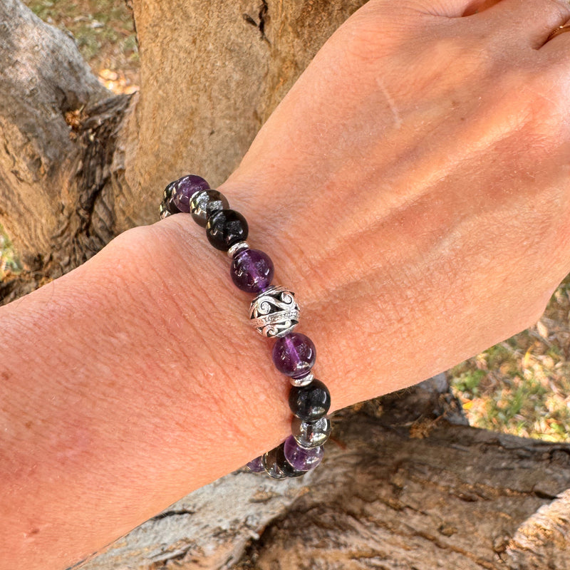 Bracelet Premium "Bouclier Émotionnel" en Pierres Naturelles - - L'Arbre des Chakras