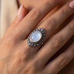 Bague "Présage" en Pierre de Lune - - L'Arbre des Chakras