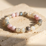 Bracelet Premium "Énergie Féminine" en Labradorite, Pierre de Lune & Kunzite - - L'Arbre des Chakras