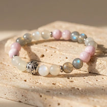 Bracelet "Douceur Féminine" en Labradorite, Pierre de Lune & Kunzite - - L'Arbre des Chakras