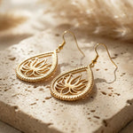 Boucles d’Oreilles "Calme & Élégance" Lotus Lumineux - - L'Arbre des Chakras