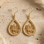 Boucles d’Oreilles "Calme & Élégance" Lotus Lumineux - - L'Arbre des Chakras