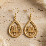 Boucles d’Oreilles "Calme & Élégance" Lotus Lumineux - - L'Arbre des Chakras