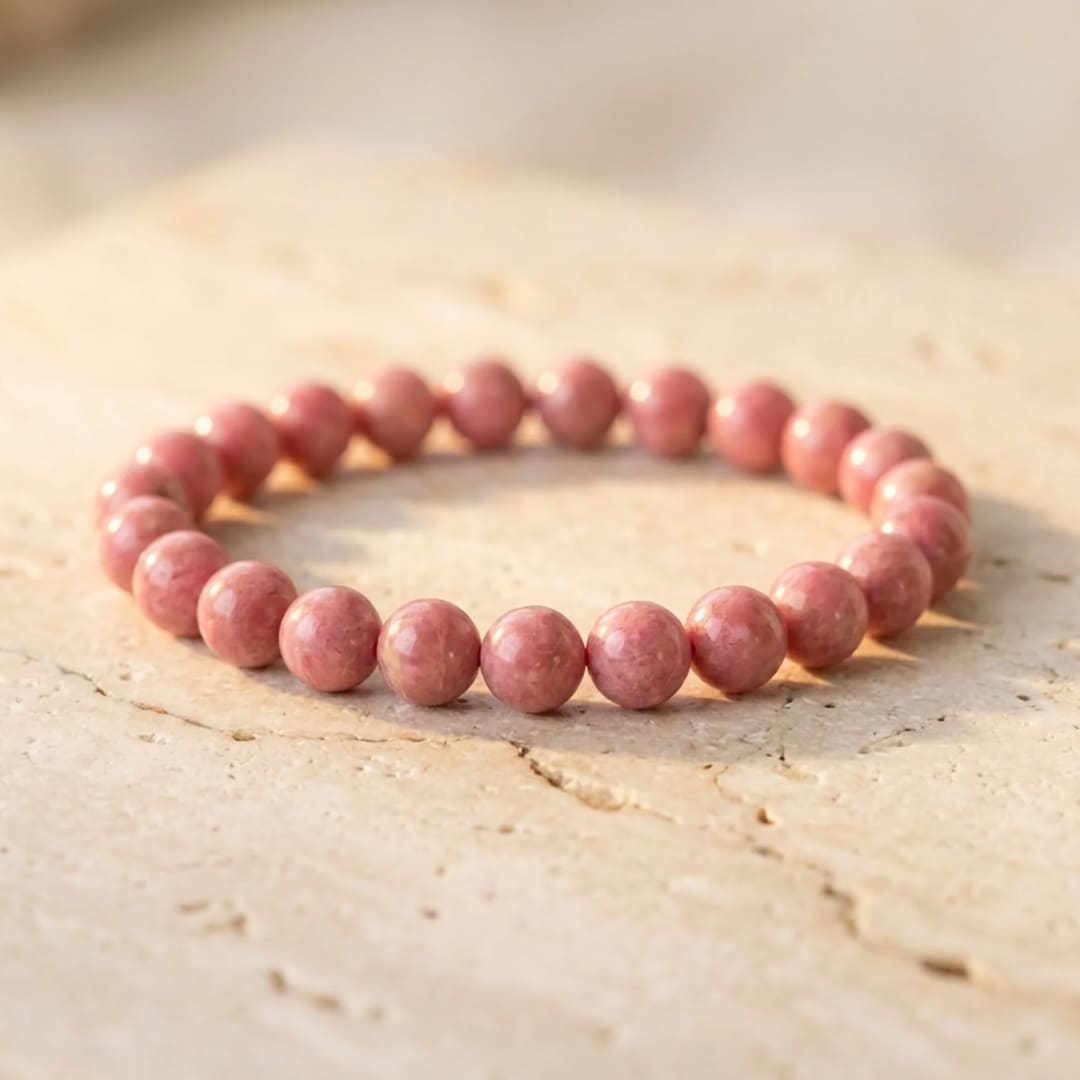 Bracelet “Douceur du Cœur” en Rhodonite - 6mm / 17cm - L'Arbre des Chakras