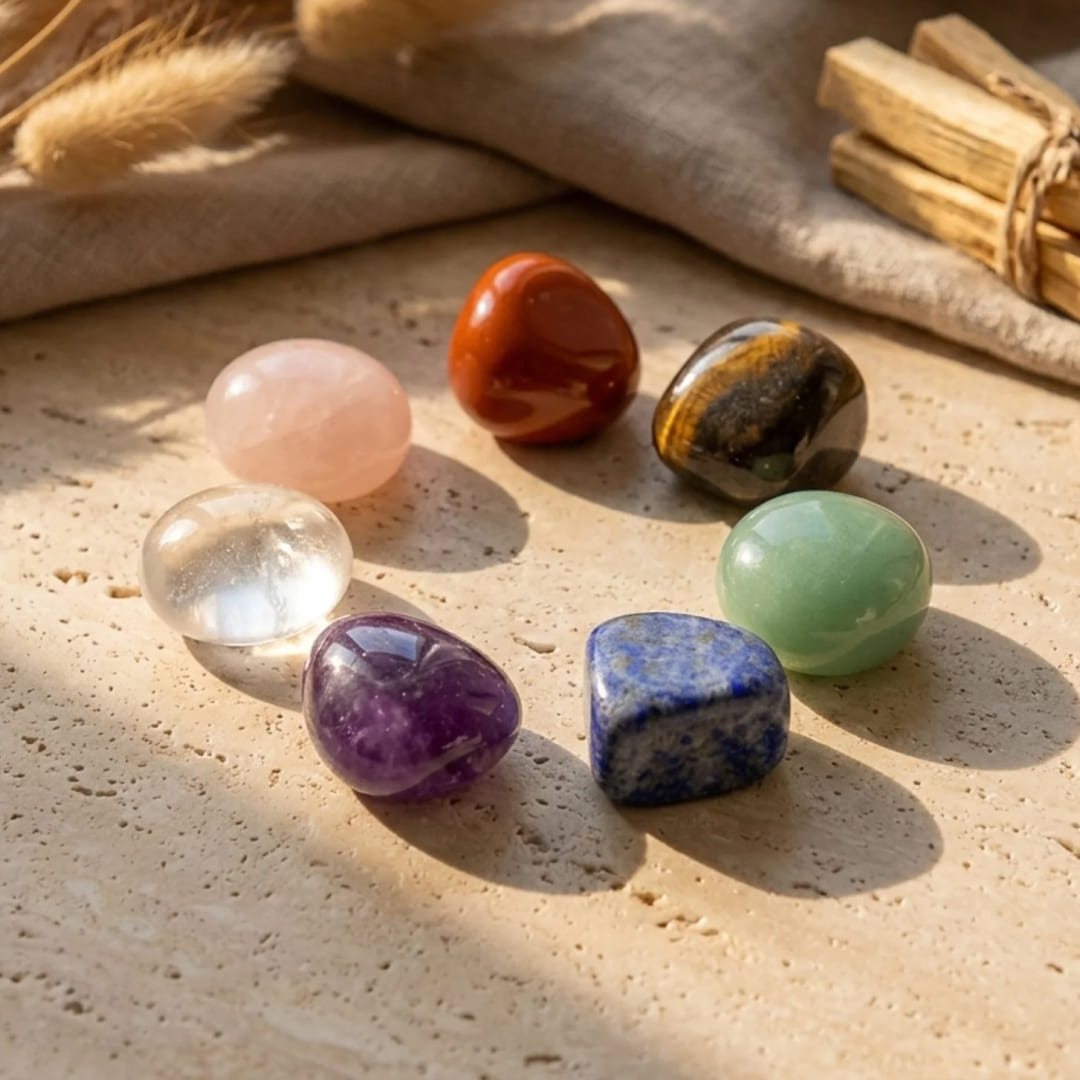 Reiki Chakras - 7 Pierres Polies - - L'Arbre des Chakras