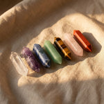 Coffret Reiki - Lot de 7 Pierres Naturelles & 7 Doubles Pointes - - L'Arbre des Chakras