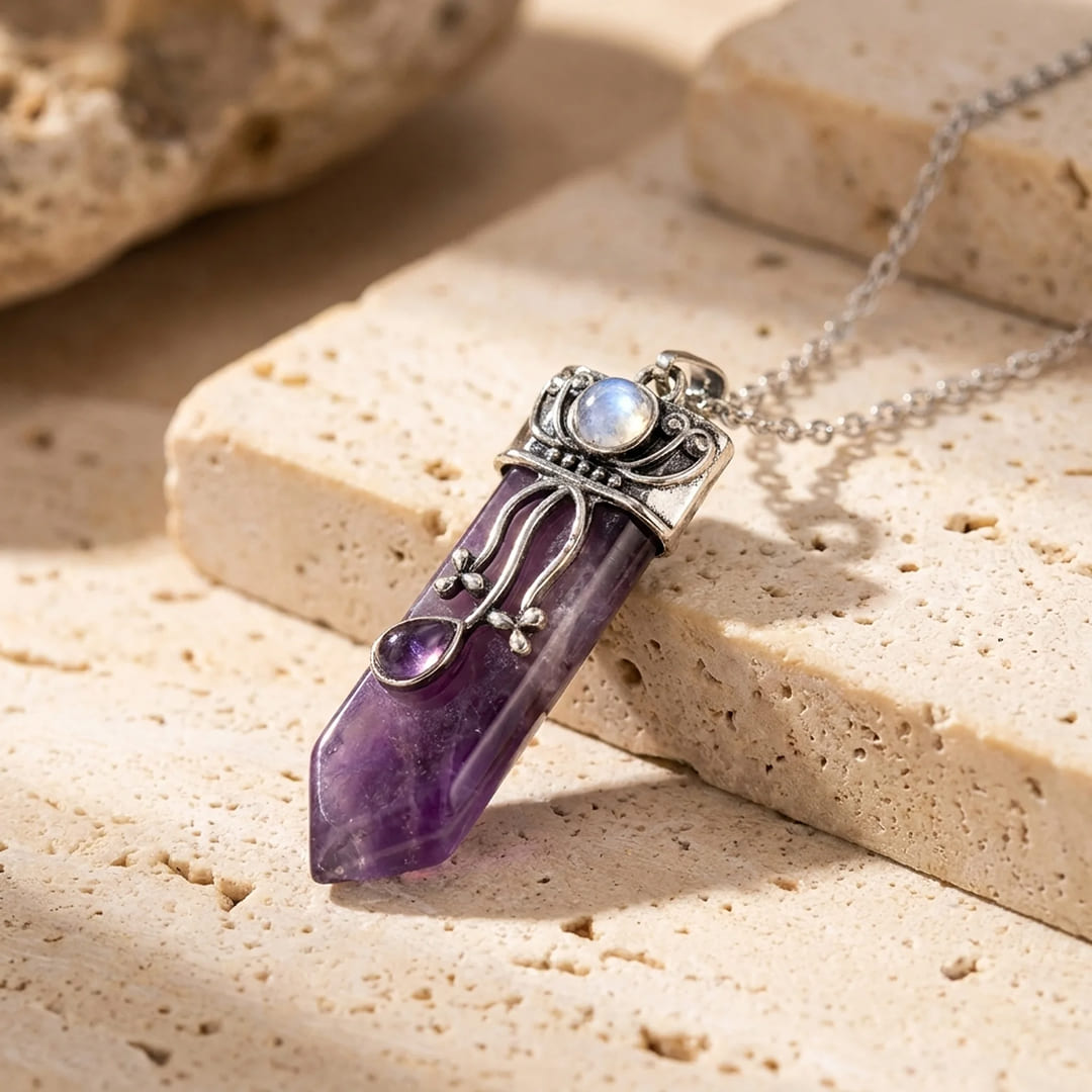 Pendentif Talisman “Protection Intérieure” - Améthyste - L'Arbre des Chakras