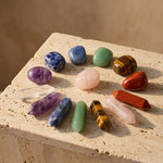 Coffret Reiki - Lot de 7 Pierres Naturelles & 7 Doubles Pointes - - L'Arbre des Chakras