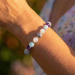 Bracelet Premium "Bien-Être Intérieur" en Améthyste, Aigue-Marine & Pierre de Lune - - L'Arbre des Chakras