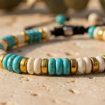 Bracelet "Vibration" en Turquoise & Howlite - - L'Arbre des Chakras