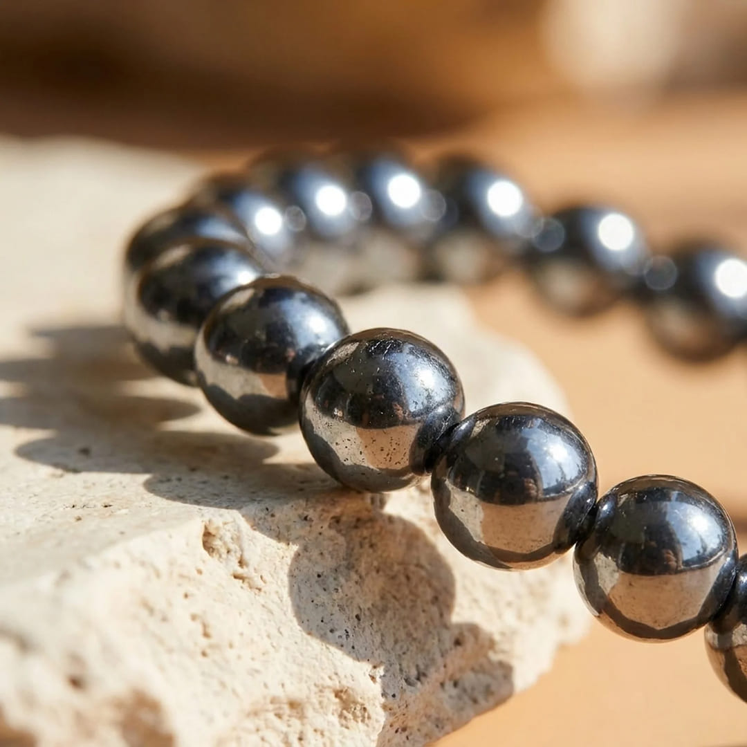 Bracelet "Force d'Énergie" en Hématite - - L'Arbre des Chakras