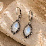 Boucles d'Oreilles "Calme & Lumière" en Pierre de Lune - - L'Arbre des Chakras