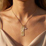 Collier Rectangle - Signe Astrologique et sa Pierre Naturelle - - L'Arbre des Chakras
