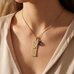 Collier Rectangle - Signe Astrologique et sa Pierre Naturelle - - L'Arbre des Chakras