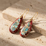 Boucles d'Oreilles Larmes en Jaspe - - L'Arbre des Chakras