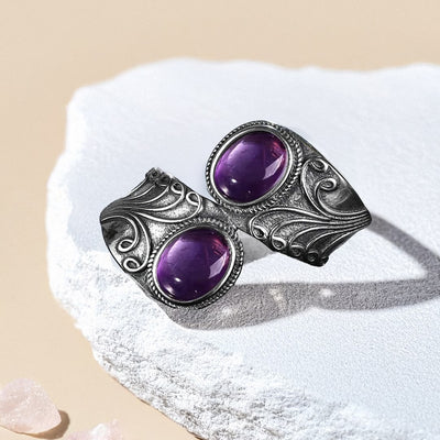 Bague "Connexion Sacrée" en Améthyste & Argent - 7 - L'Arbre des Chakras