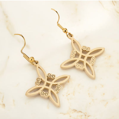 Boucles d'Oreilles "Protection Enchantée" en Noeud de Sorcière - Or - L'Arbre des Chakras