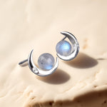 Boucles d'Oreilles "Lunes Mystiques" en Labradorite - - L'Arbre des Chakras